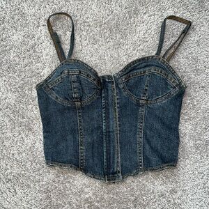 Denim Bustier Crop Top